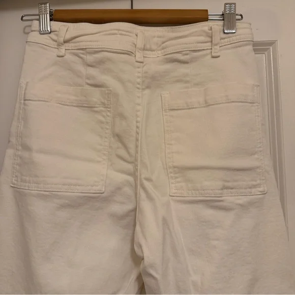 Zara Marine cropped high waisted jeans in white cotton - Picture 9 of 11
